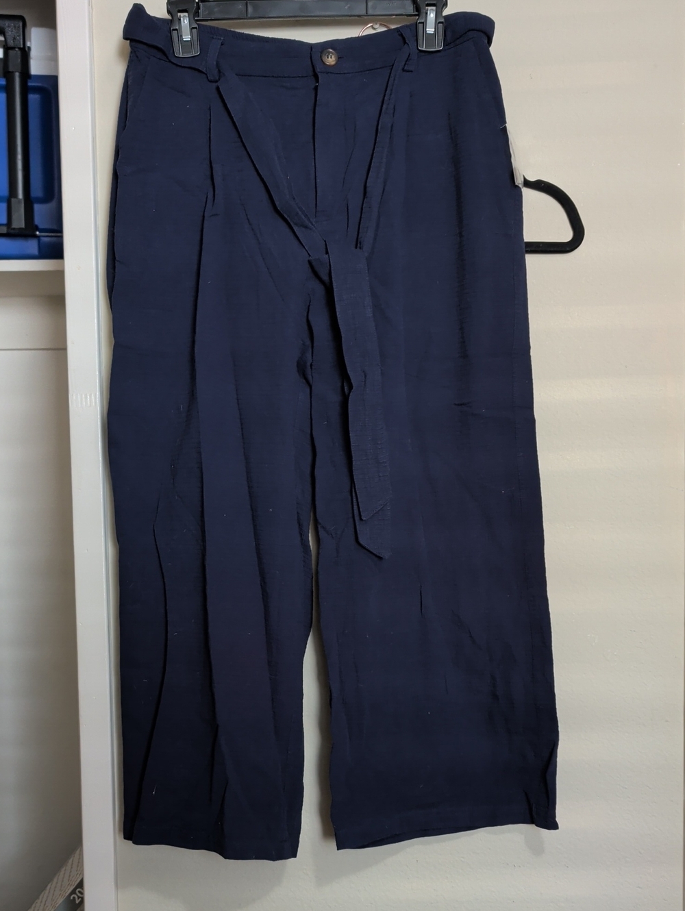 Modcloth Navy Wide-Leg Tie-Waist Pants